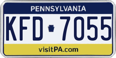 PA license plate KFD7055