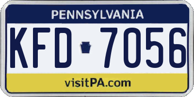 PA license plate KFD7056