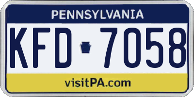 PA license plate KFD7058