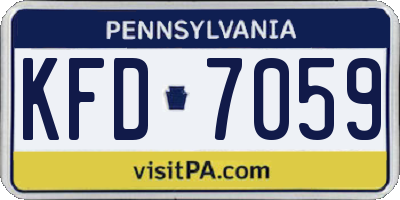 PA license plate KFD7059