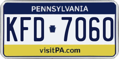PA license plate KFD7060