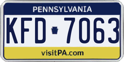 PA license plate KFD7063