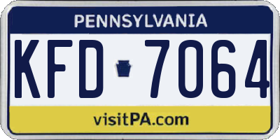 PA license plate KFD7064
