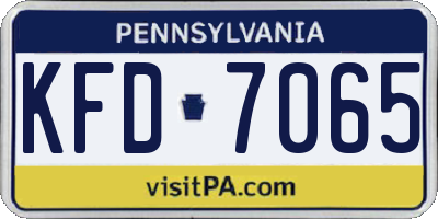 PA license plate KFD7065