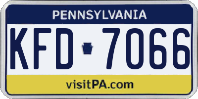 PA license plate KFD7066
