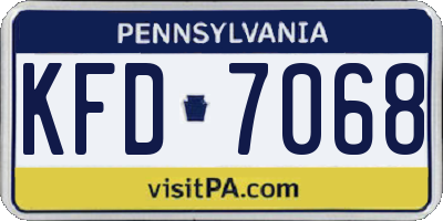 PA license plate KFD7068