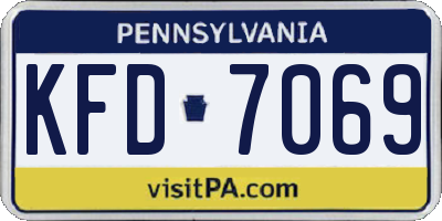 PA license plate KFD7069