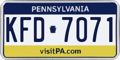 PA license plate KFD7071