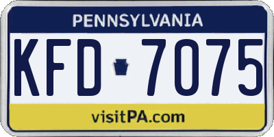 PA license plate KFD7075
