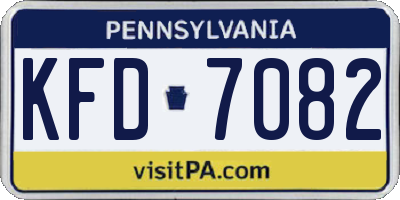 PA license plate KFD7082
