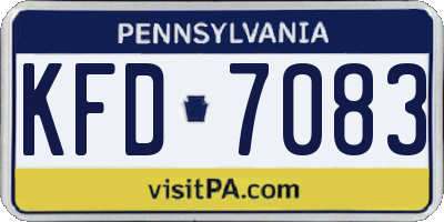 PA license plate KFD7083