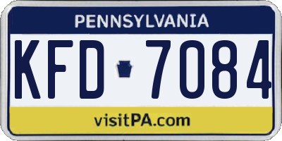 PA license plate KFD7084