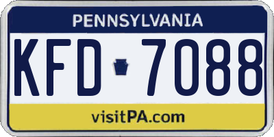 PA license plate KFD7088