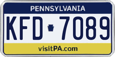 PA license plate KFD7089