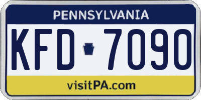PA license plate KFD7090