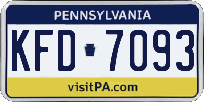 PA license plate KFD7093
