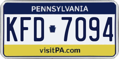 PA license plate KFD7094