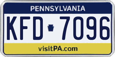 PA license plate KFD7096