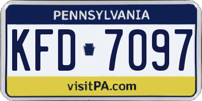 PA license plate KFD7097