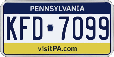 PA license plate KFD7099