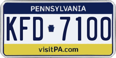 PA license plate KFD7100