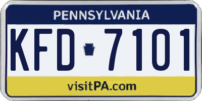 PA license plate KFD7101