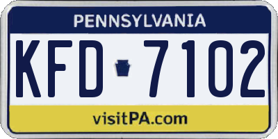 PA license plate KFD7102