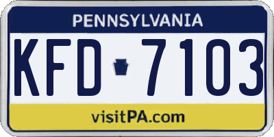 PA license plate KFD7103