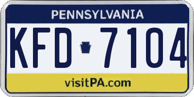 PA license plate KFD7104