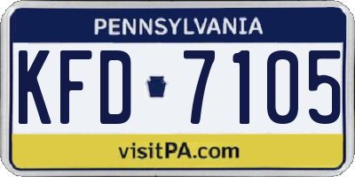 PA license plate KFD7105