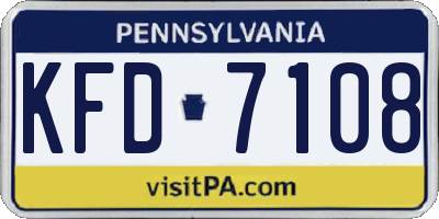PA license plate KFD7108