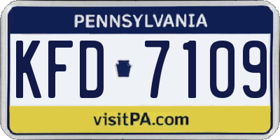 PA license plate KFD7109