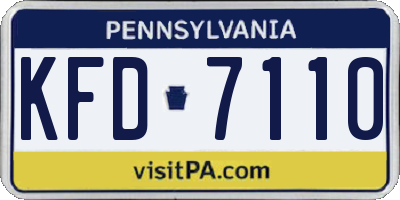 PA license plate KFD7110