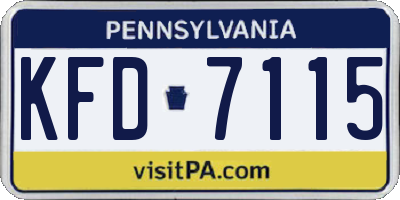 PA license plate KFD7115