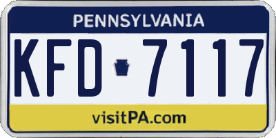PA license plate KFD7117