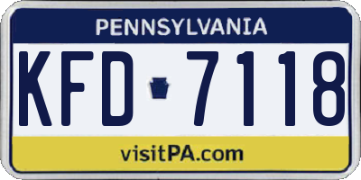 PA license plate KFD7118