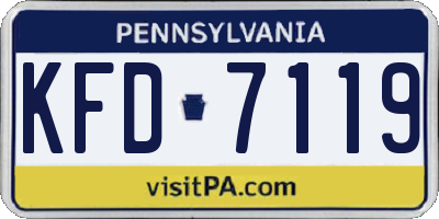 PA license plate KFD7119