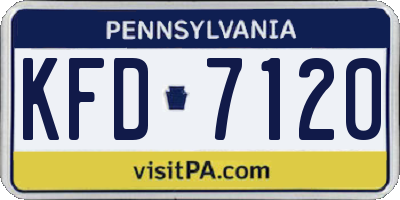 PA license plate KFD7120