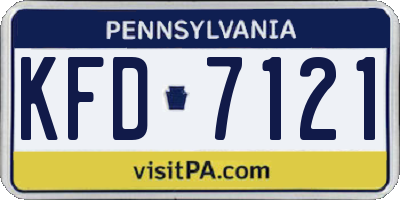 PA license plate KFD7121