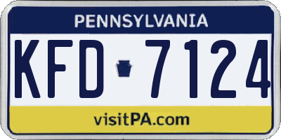 PA license plate KFD7124