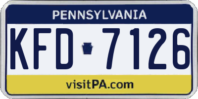 PA license plate KFD7126