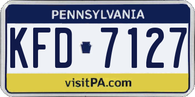 PA license plate KFD7127