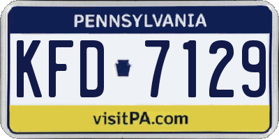 PA license plate KFD7129