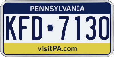 PA license plate KFD7130