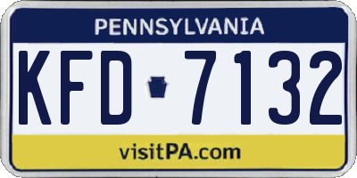 PA license plate KFD7132