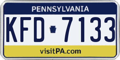 PA license plate KFD7133