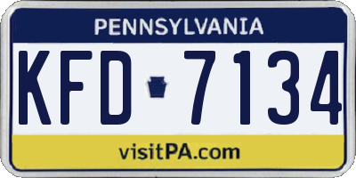 PA license plate KFD7134