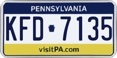PA license plate KFD7135