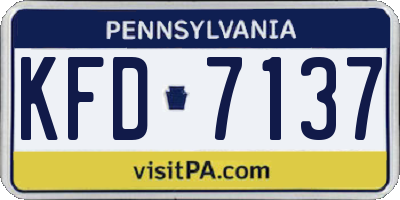 PA license plate KFD7137