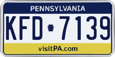 PA license plate KFD7139